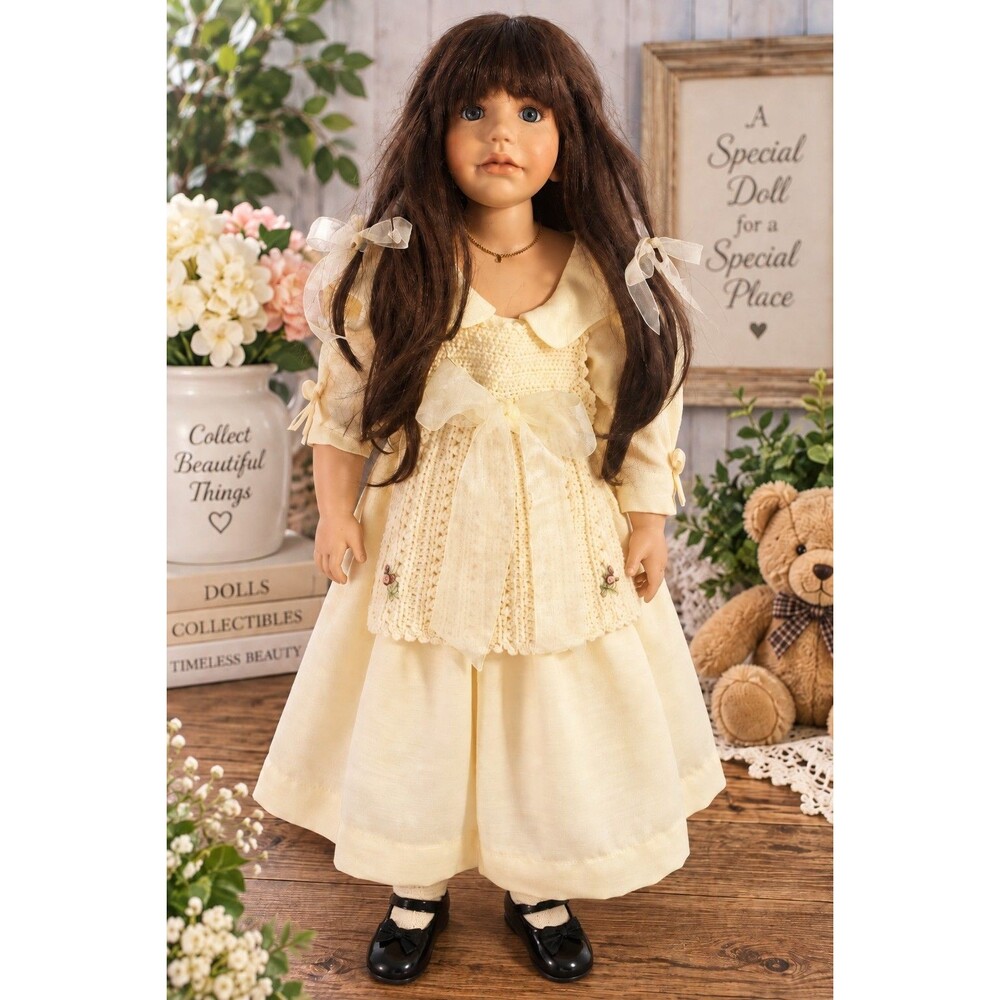 28" Collectible Porcelain Doll Limited Edition #0275/1500 Brunette 1999